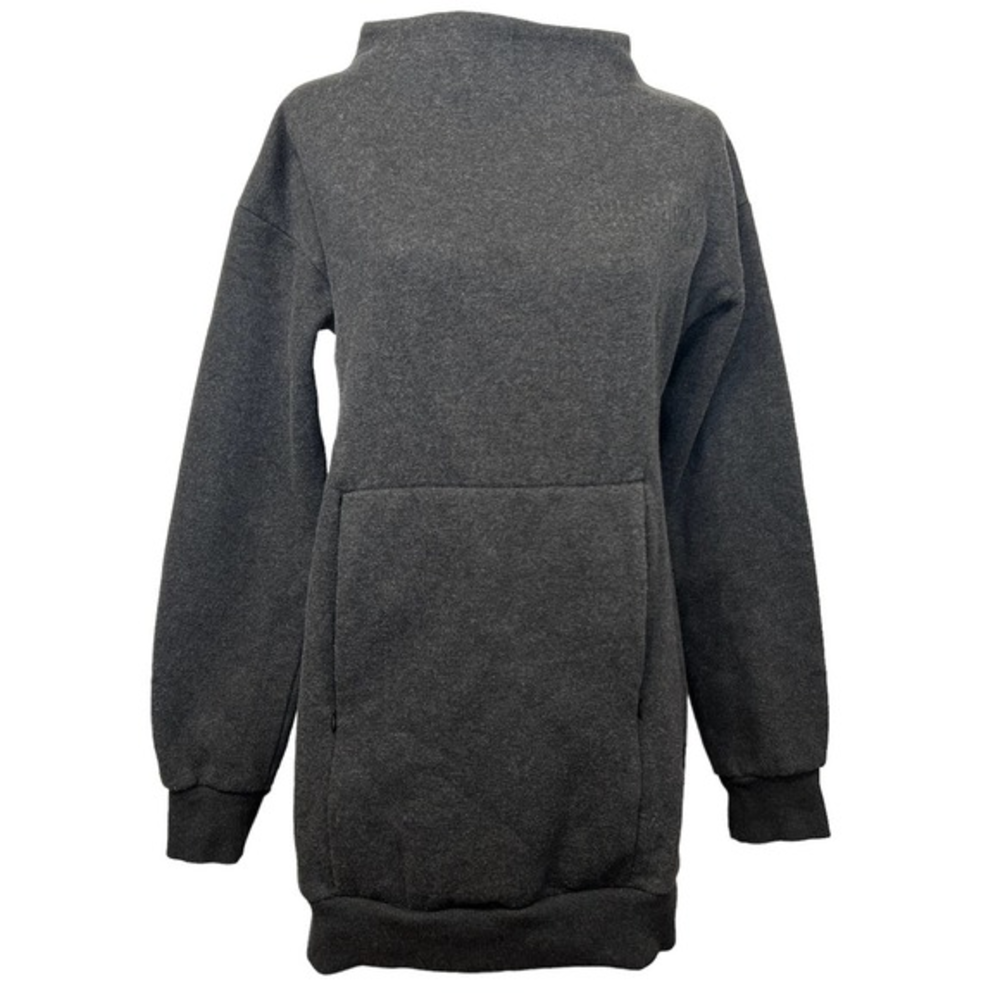 GymShark SoSoft Gray‎ mock neck pullover tunic length sweatshirt - Women's Small